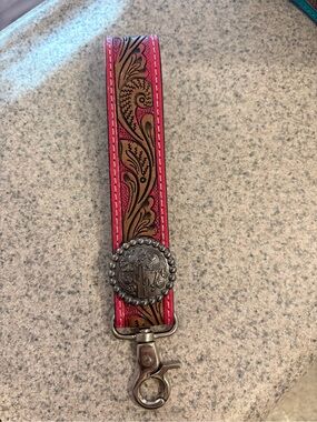 Tooled Leather Keychain